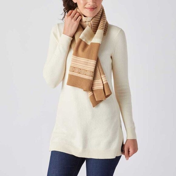 Duluth Trading Co. Scandinavian Scarf Ivory Tan Women's NEW - Picture 7 of 7